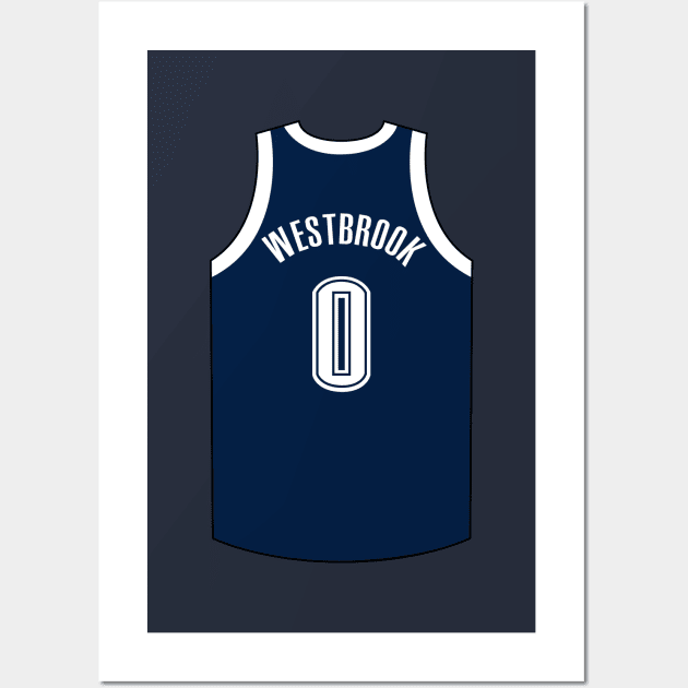 Russell Westbrook Oklahoma City Jersey Qiangy Wall Art by qiangdade